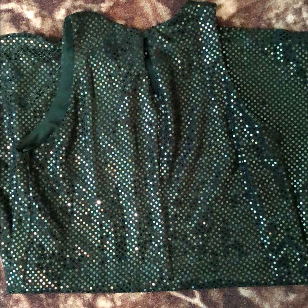 Green sequin dress